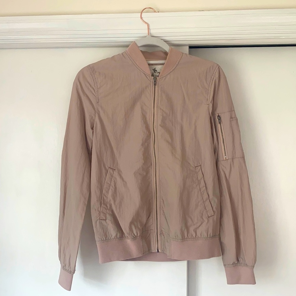 Blush pink bomber jacket
